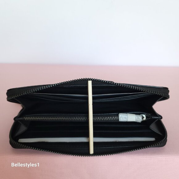 COACH Boxed Slim Accordion Signature Canvas & Leather Wallet w Back-slip pocket⭐ - Picture 14 of 16